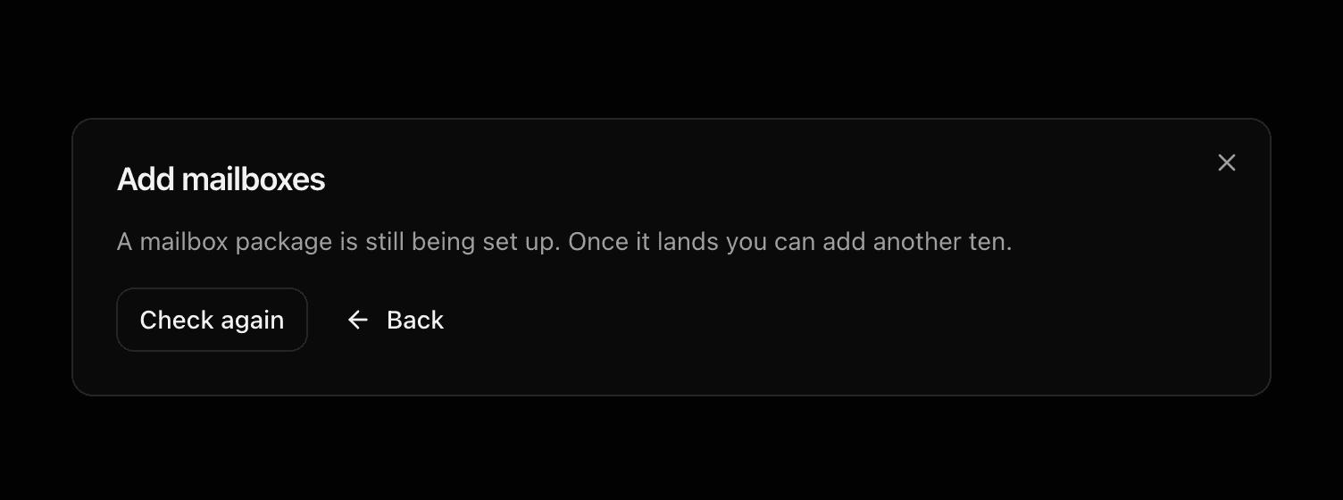 The dialog while an earlier package is still being set up.